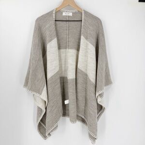 Mersea Beige Nautical Sweater Cape Poncho Shawl One Size Cozy Beachy Warm